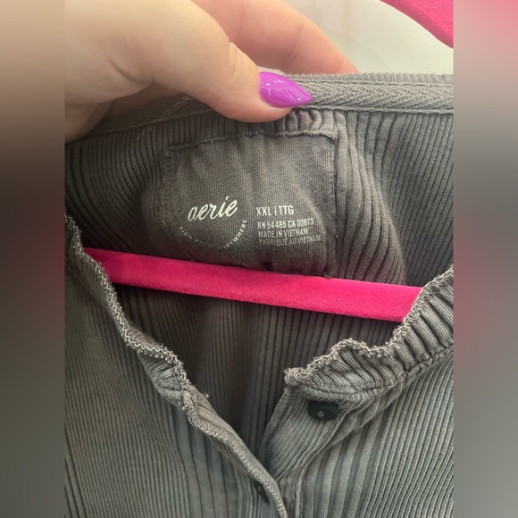 AERIE Grey Ribbed Thermal - Picture 4 of 5